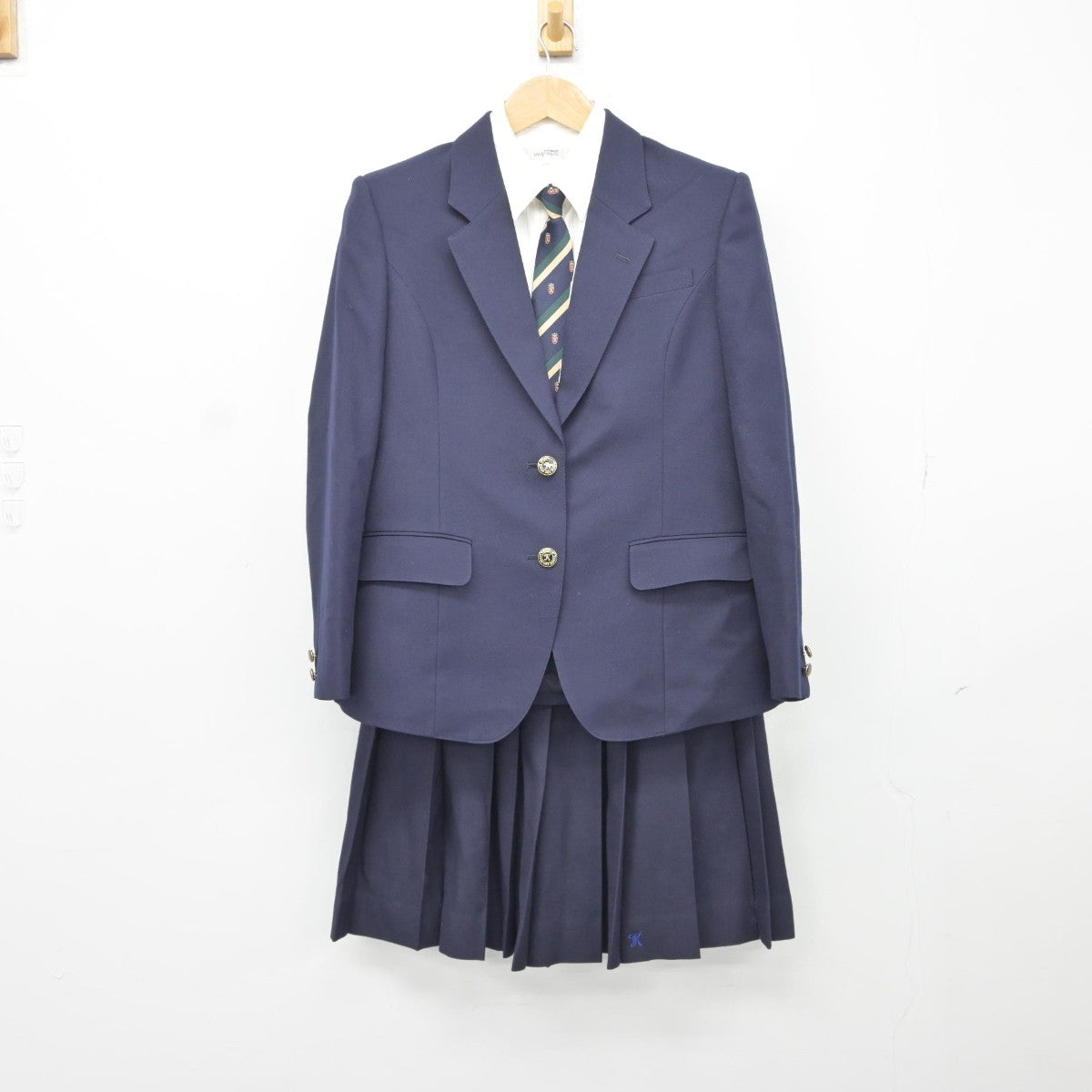 【中古】広島県 広島観音高等学校 女子制服 4点（ブレザー・シャツ・スカート）sf037468