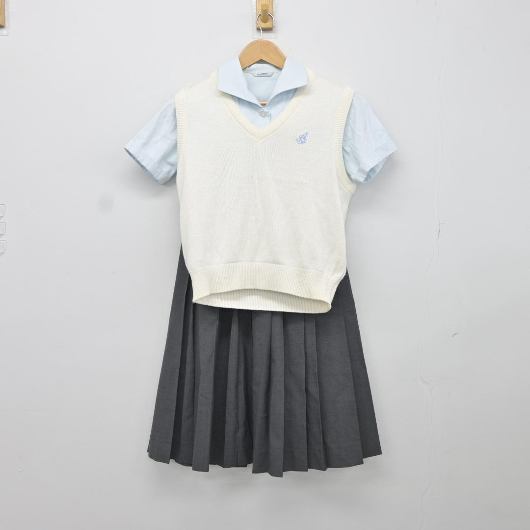 【中古】兵庫県 相生産業高等学校 女子制服 3点（ニットベスト・シャツ・スカート）sf037470 | 中古制服通販パレイド