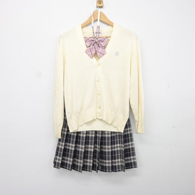 【中古】東京都 日出高等学校 女子制服 3点（ニット・スカート）sf037493