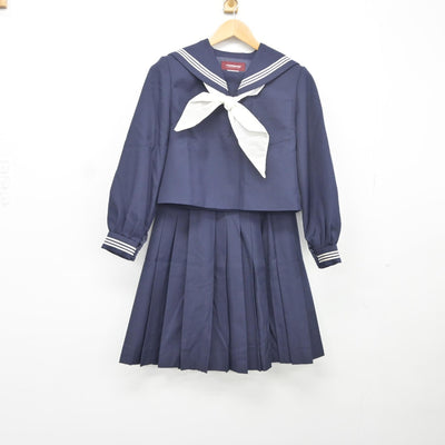 【中古】茨城県 常陸太田市立太田中学校 女子制服 3点（セーラー服・スカート）sf037499