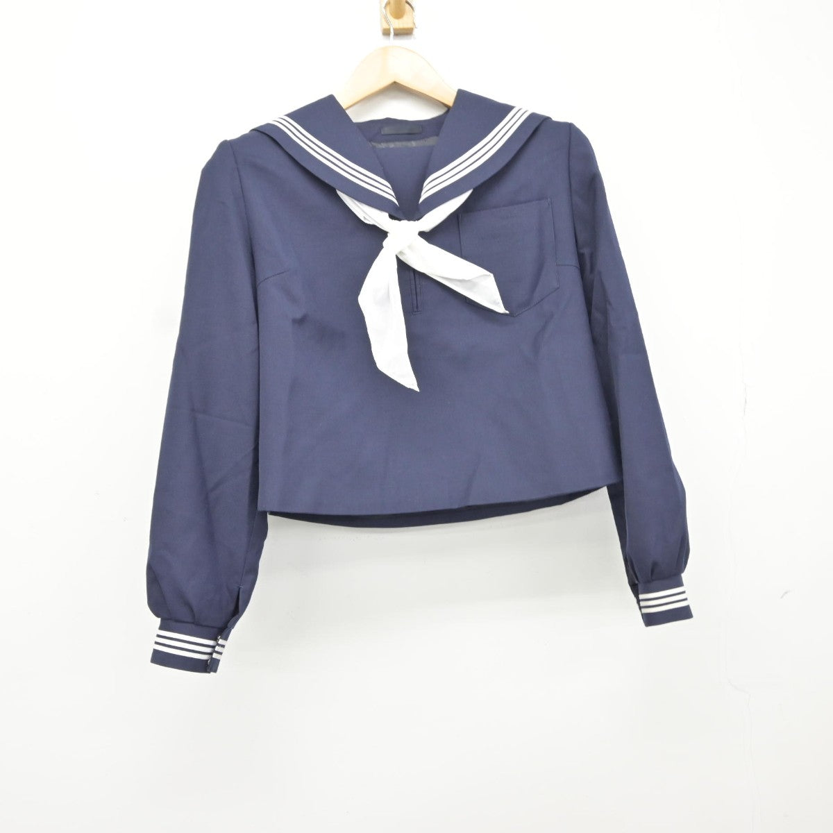 【中古】茨城県 常陸太田市立太田中学校 女子制服 3点（セーラー服・スカート）sf037500