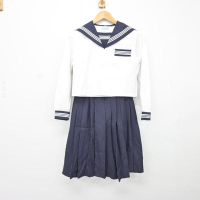 【中古】茨城県 常陸太田市立瑞竜中学校 女子制服 2点（セーラー服・スカート）sf037502