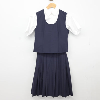 【中古】東京都 井草中学校 女子制服 3点（ベスト・シャツ・スカート）sf037506