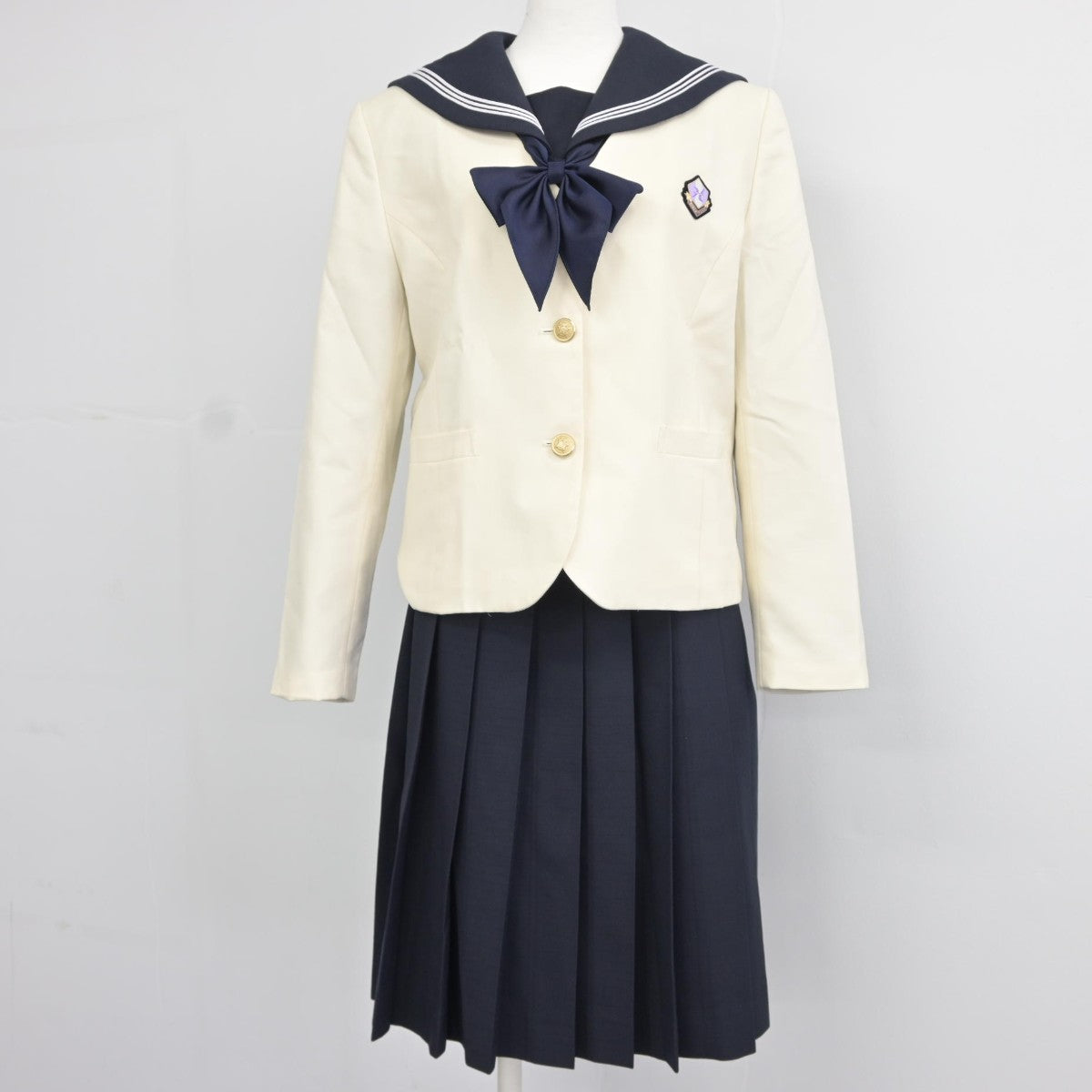 【中古】福井県 北陸高等学校 女子制服 4点（ブレザー・セーラー服・スカート）sf037532