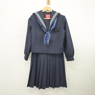 【中古】福岡県 柳川市立柳城中学校 女子制服 4点（セーラー服・スカート）sf037551