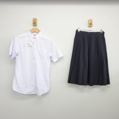 【中古】福岡県 福岡市内中学新標準服 女子制服 2点（シャツ・スカート）sf037557