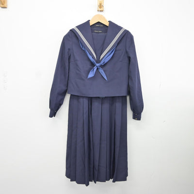 【中古】福岡県 香椎第一中学校 女子制服 3点（セーラー服・ジャンパースカート）sf037559