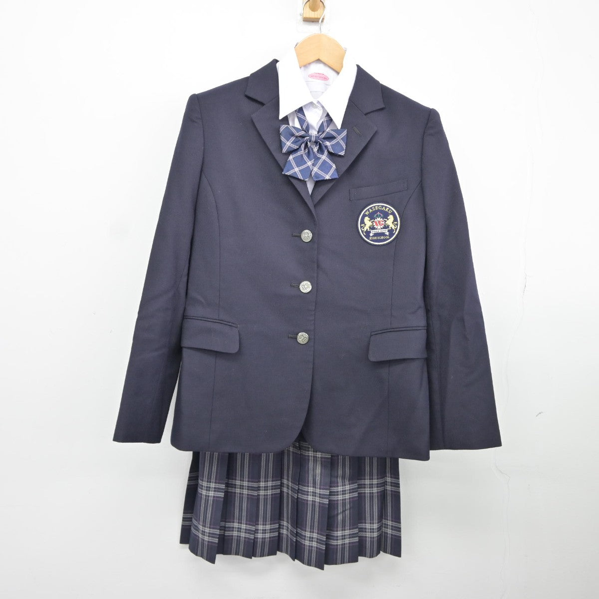 【中古】千葉県 わせがく高等学校 女子制服 6点（ブレザー・シャツ・スカート）sf037563