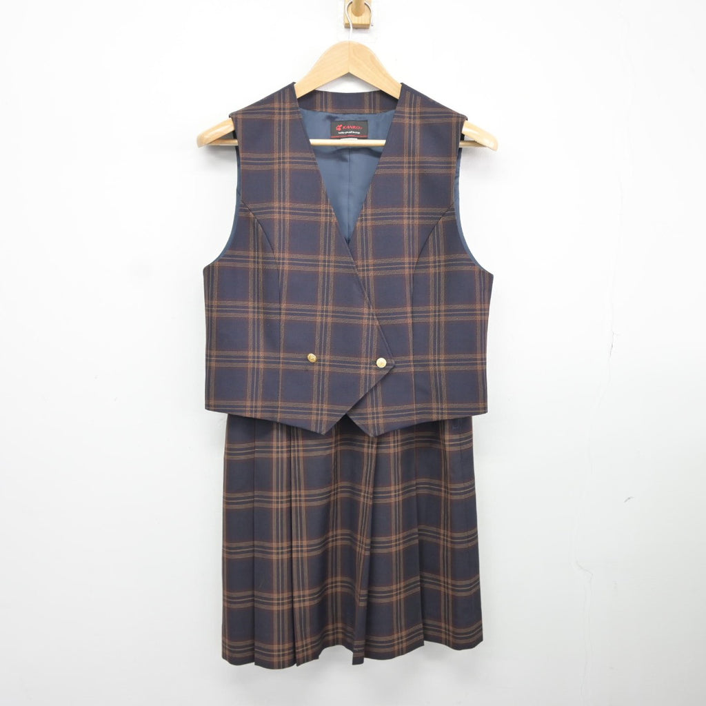 【中古】宮城県 仙台市立岩切中学校 女子制服 2点（ベスト・スカート）sf037583