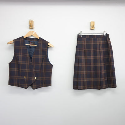 【中古】宮城県 仙台市立岩切中学校 女子制服 2点（ベスト・スカート）sf037583