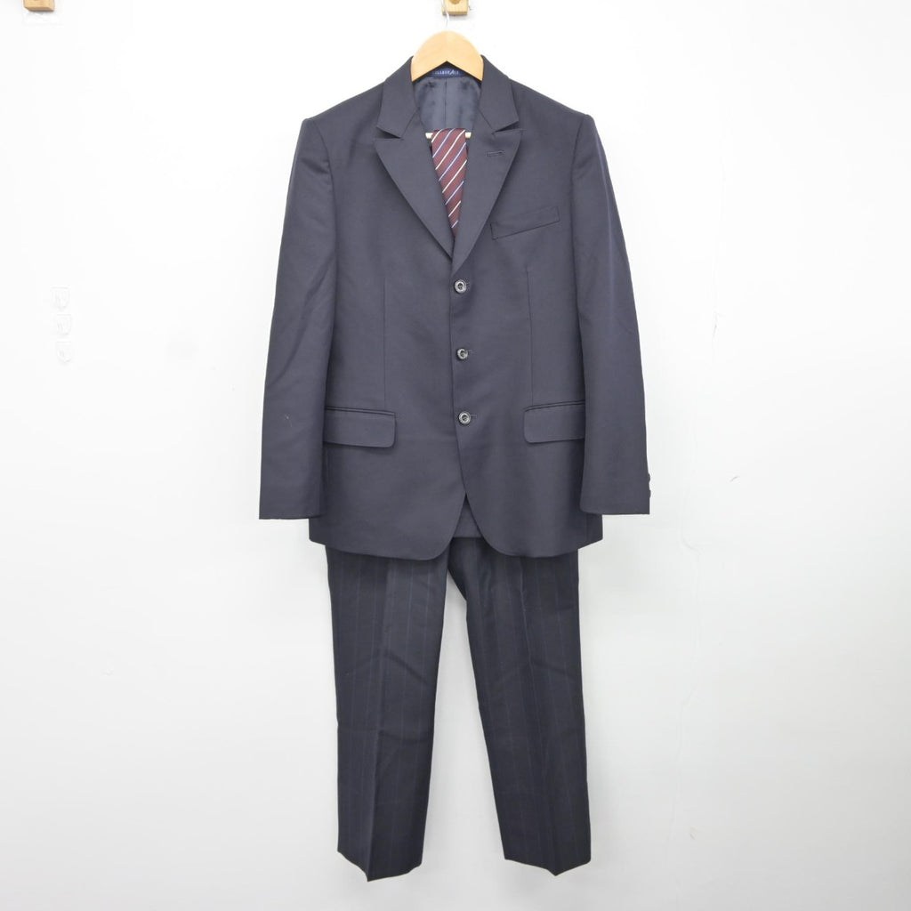 【中古】北海道 大麻高等学校 男子制服 4点（ブレザー・ニット・ズボン）sf037660