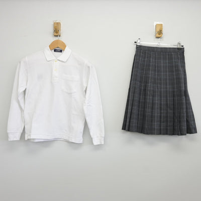 【中古】大阪府 中宮中学校 女子制服 2点（シャツ・スカート）sf037664