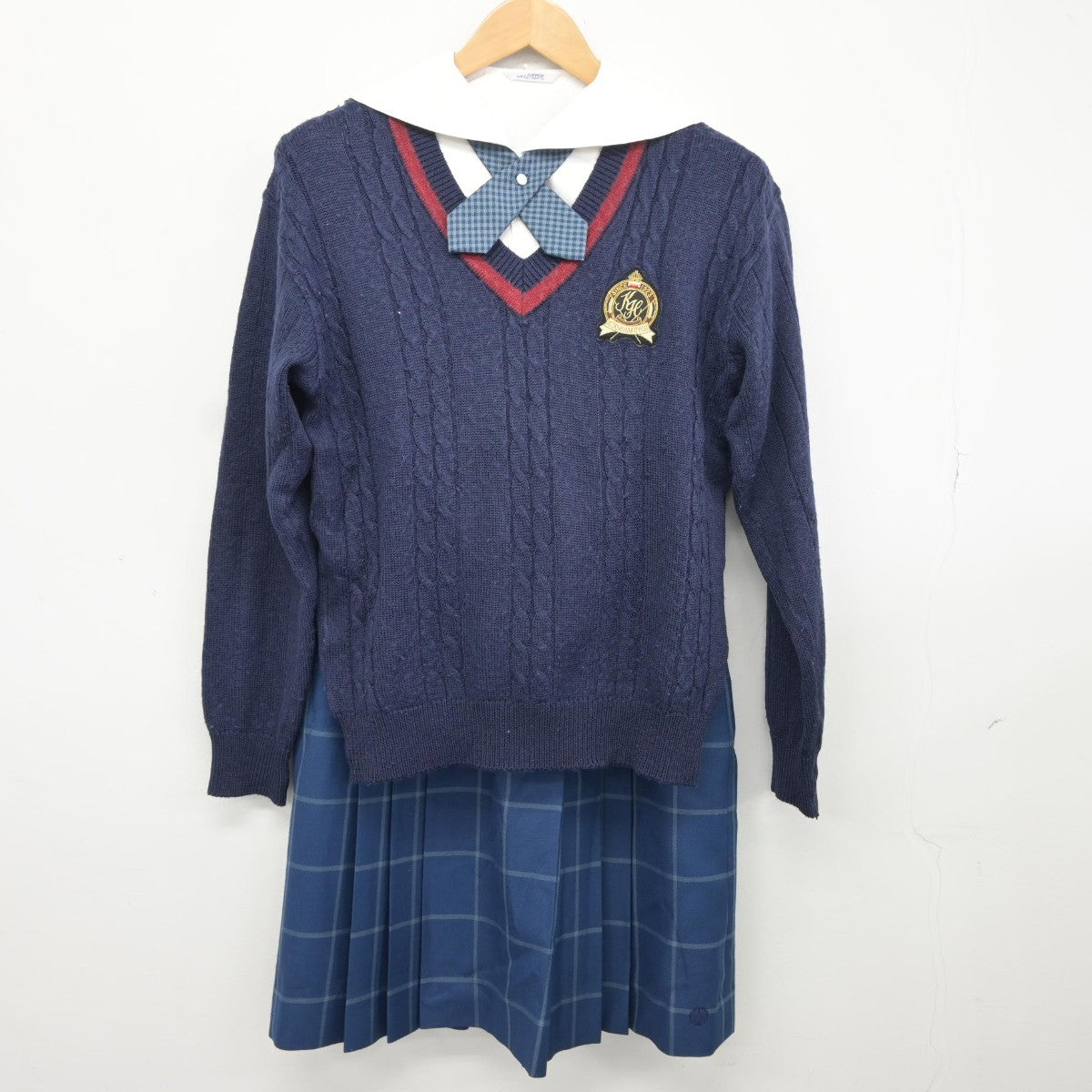 【中古】北海道 北見柏陽高等学校 女子制服 5点（ニット・シャツ・スカート）sf037679