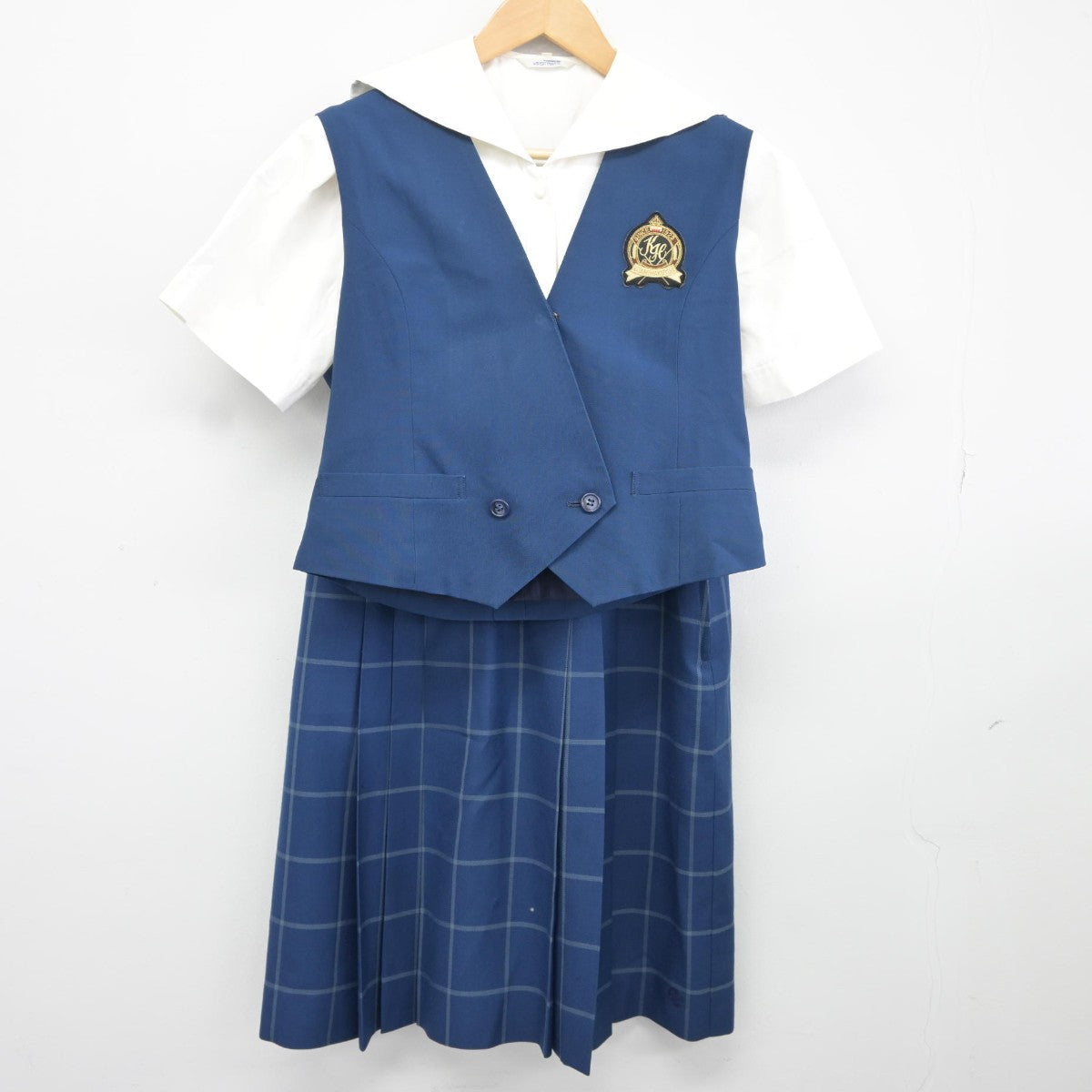 【中古】北海道 北見柏陽高等学校 女子制服 5点（ベスト・シャツ・シャツ・スカート）sf037680