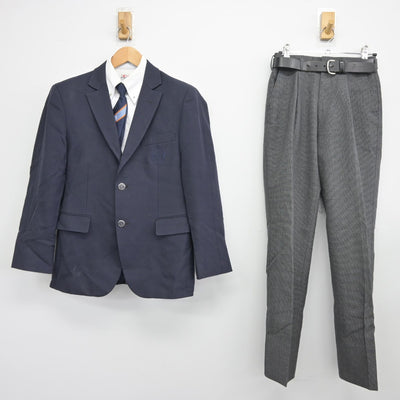 【中古】福岡県 中村学園三陽高等学校 男子制服 5点（ブレザー・シャツ・ズボン）sf037695