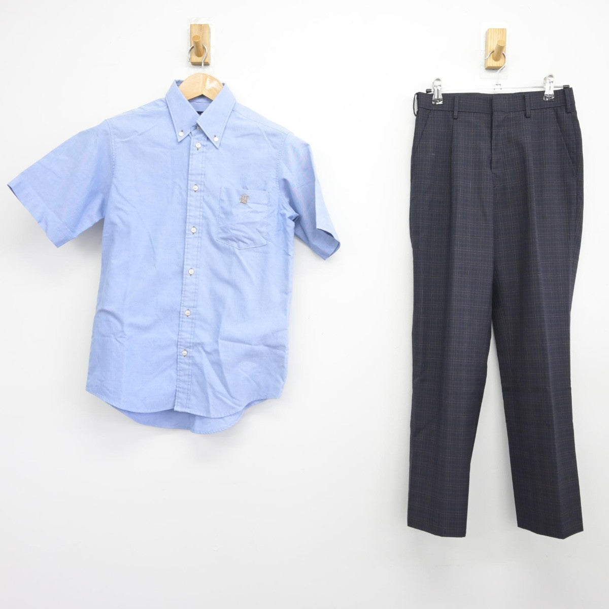 【中古】福岡県 福岡大学附属若葉高等学校 男子制服 3点（シャツ・ズボン）sf037700