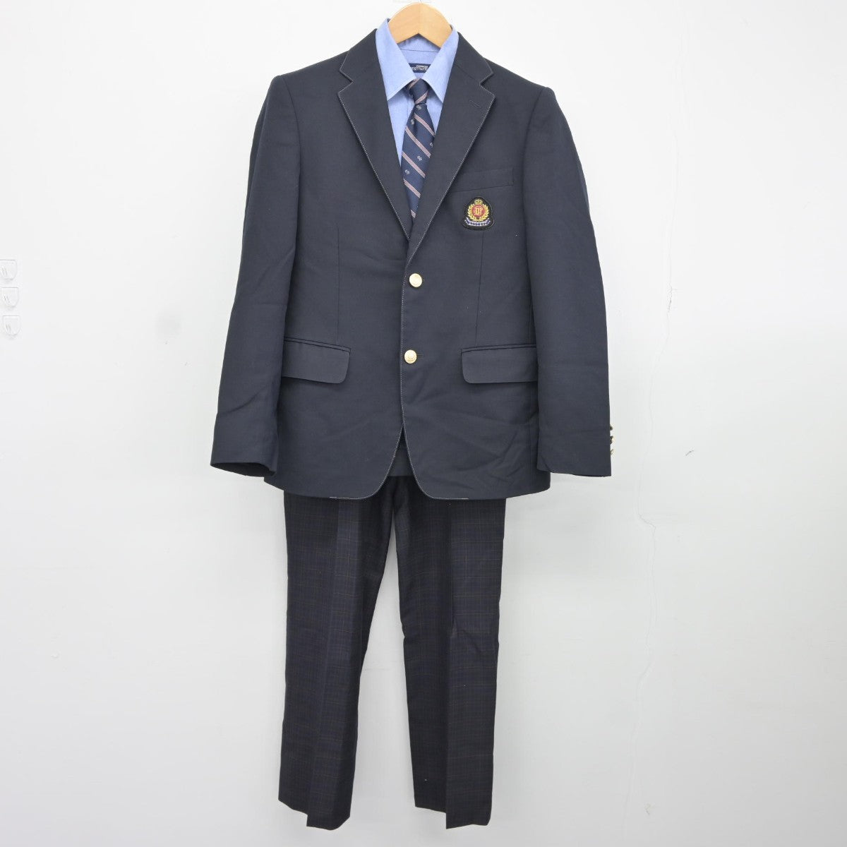 【中古】福岡県 福岡大学附属若葉高等学校 男子制服 5点（ブレザー・シャツ・ズボン）sf037702