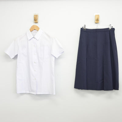 【中古】福岡県 福岡中央高等学校 女子制服 2点（シャツ・スカート）sf037704