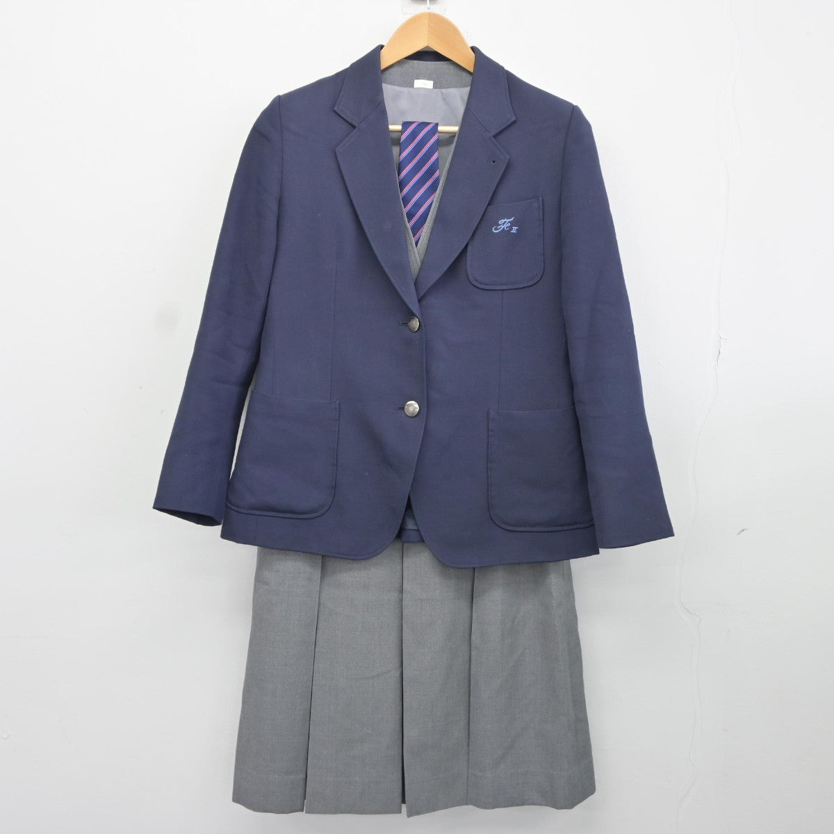 【中古】東京都 福生第二中学校 女子制服 4点（ブレザー・ベスト・スカート）sf037712