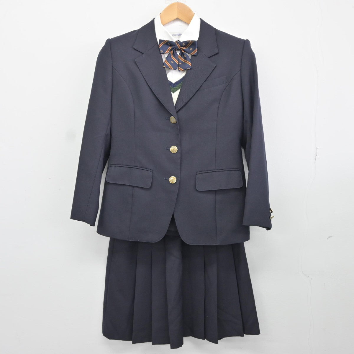 【中古】東京都 日本大学第一中学校 女子制服 5点（ブレザー・シャツ・ニット・スカート）sf037714