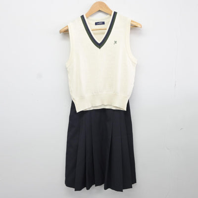 【中古】東京都 日本大学第一中学校 女子制服 2点（ベスト・スカート）sf037715