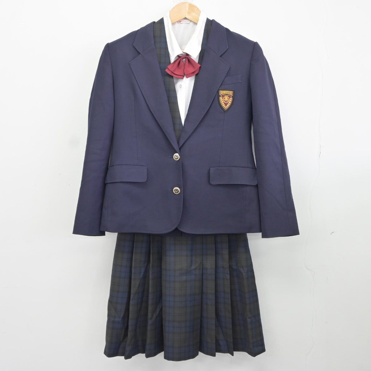 【中古】愛媛県 済美高等学校 女子制服 6点（ブレザー・シャツ・ベスト・スカート）sf037730