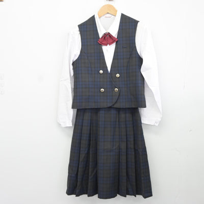 【中古】愛媛県 済美高等学校 女子制服 6点（ブレザー・シャツ・ベスト・スカート）sf037730