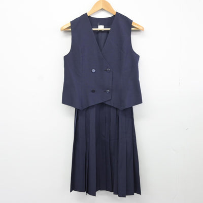 【中古】埼玉県 前原中学校 女子制服 2点（ベスト・スカート）sf037741