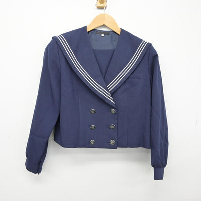 【中古】福岡県 柳南中学校 女子制服 2点（セーラー服・スカート）sf037778