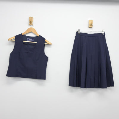 【中古】神奈川県 川崎市立生田中学校 女子制服 2点（ベスト・スカート）sf037789