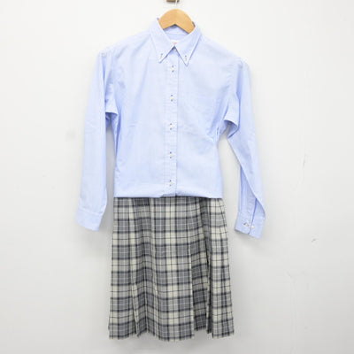 【中古】東京都 錦城高等学校 女子制服 3点（ニットベスト・シャツ・スカート）sf037796