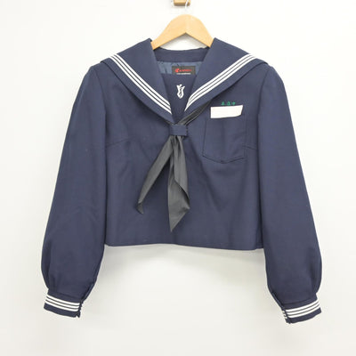 【中古】宮崎県 国富町立本庄中学校 女子制服 3点（セーラー服・スカート）sf037800