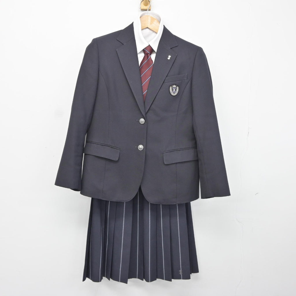 【中古】広島県 如水館中学校高等学校 女子制服 5点（ブレザー・ニットベスト・シャツ・スカート）sf037820