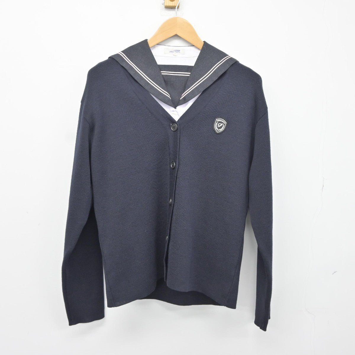 【中古】広島県 瀬戸内高等学校 女子制服 2点（ニット・セーラー服）sf037823