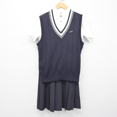 【中古】広島県 広島市立商業高等学校 女子制服 3点（シャツ・シャツ・スカート）sf037825