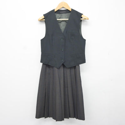 【中古】長崎県 佐世保商業高等学校 女子制服 2点（ベスト・スカート）sf037828