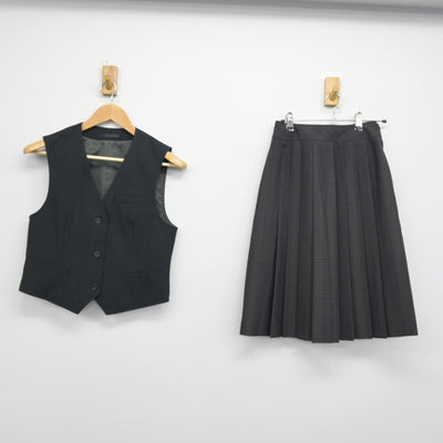 【中古】長崎県 佐世保商業高等学校 女子制服 2点（ベスト・スカート）sf037828