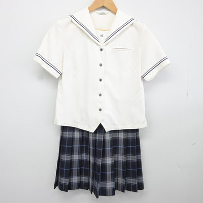 【中古】埼玉県 大宮開成中学校 女子制服 3点（セーラー服・スカート）sf037867