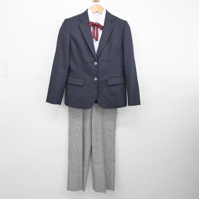 【中古】北海道 旭中学校 女子制服 7点（ブレザー・シャツ・ベスト・ズボン）sf037878