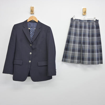 【中古】神奈川県 住吉高等学校 女子制服 5点（ブレザー・スカート）sf037882