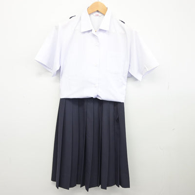 【中古】長崎県 淵中学校 女子制服 2点（シャツ・スカート）sf037884