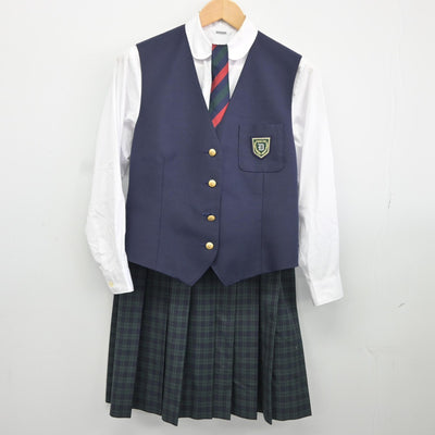 【中古】福岡県 福岡第一高等学校 女子制服 5点（ブレザー・シャツ・ベスト・スカート）sf037889