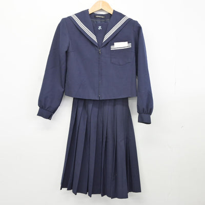 【中古】大分県 上野ヶ丘中学校 女子制服 2点（セーラー服・スカート）sf037906