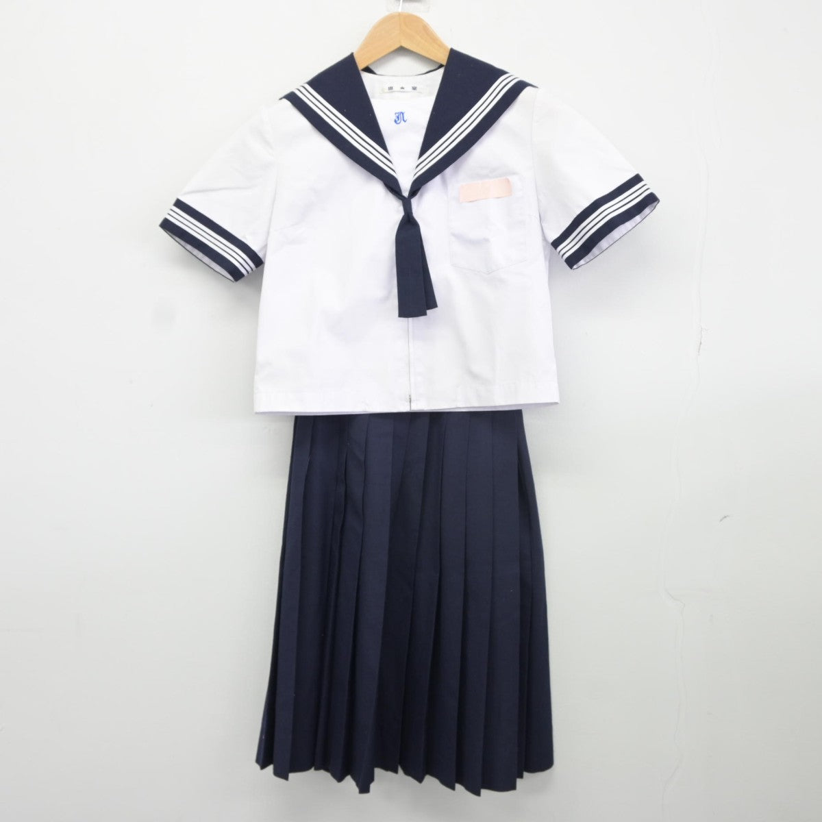 【中古】大分県 上野ヶ丘中学校 女子制服 4点（セーラー服・スカート）sf037907