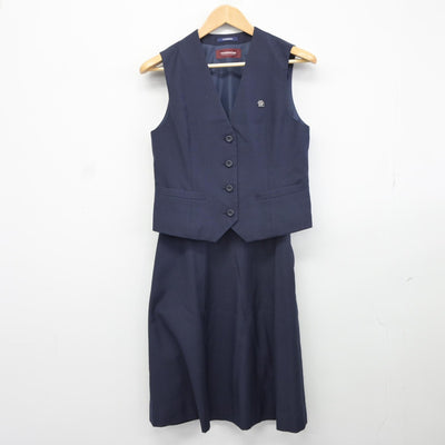 【中古】群馬県 高崎商業高等学校 女子制服 2点（ベスト・スカート）sf037920