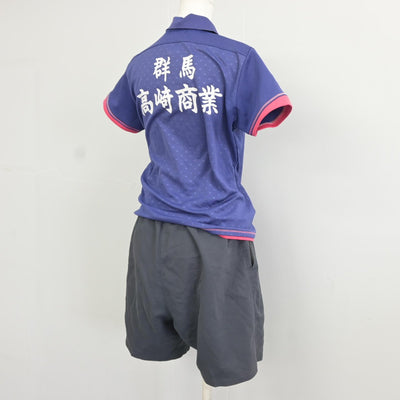 【中古】群馬県 高崎商業高等学校/テニス部ユニフォーム 女子制服 3点（部活ユニフォーム 上・部活ユニフォーム 上・体操服 下）sf037921