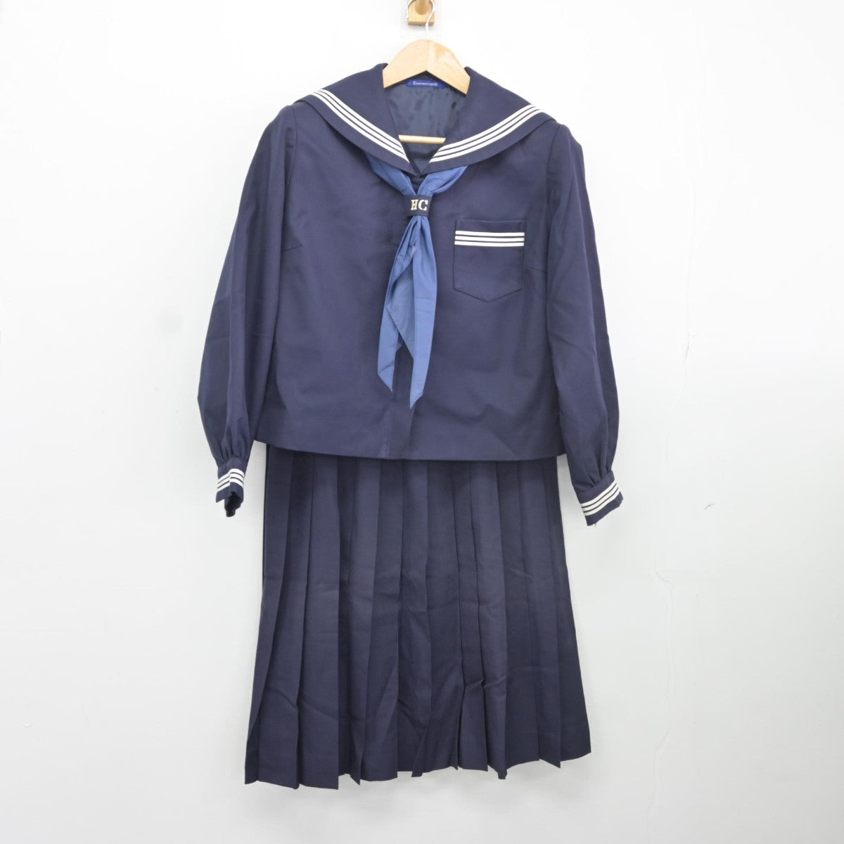 【中古】青森県 八戸商業高等学校 女子制服 3点（セーラー服・スカート）sf037969