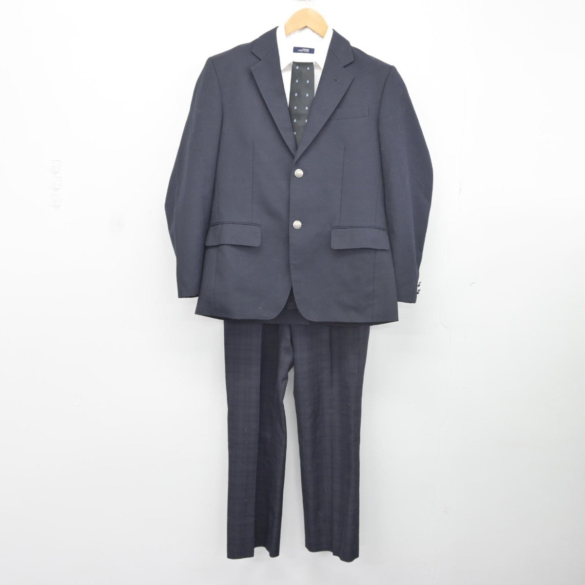 【中古】大阪府 住吉高等学校 男子制服 4点（ブレザー・シャツ・ズボン）sf037982