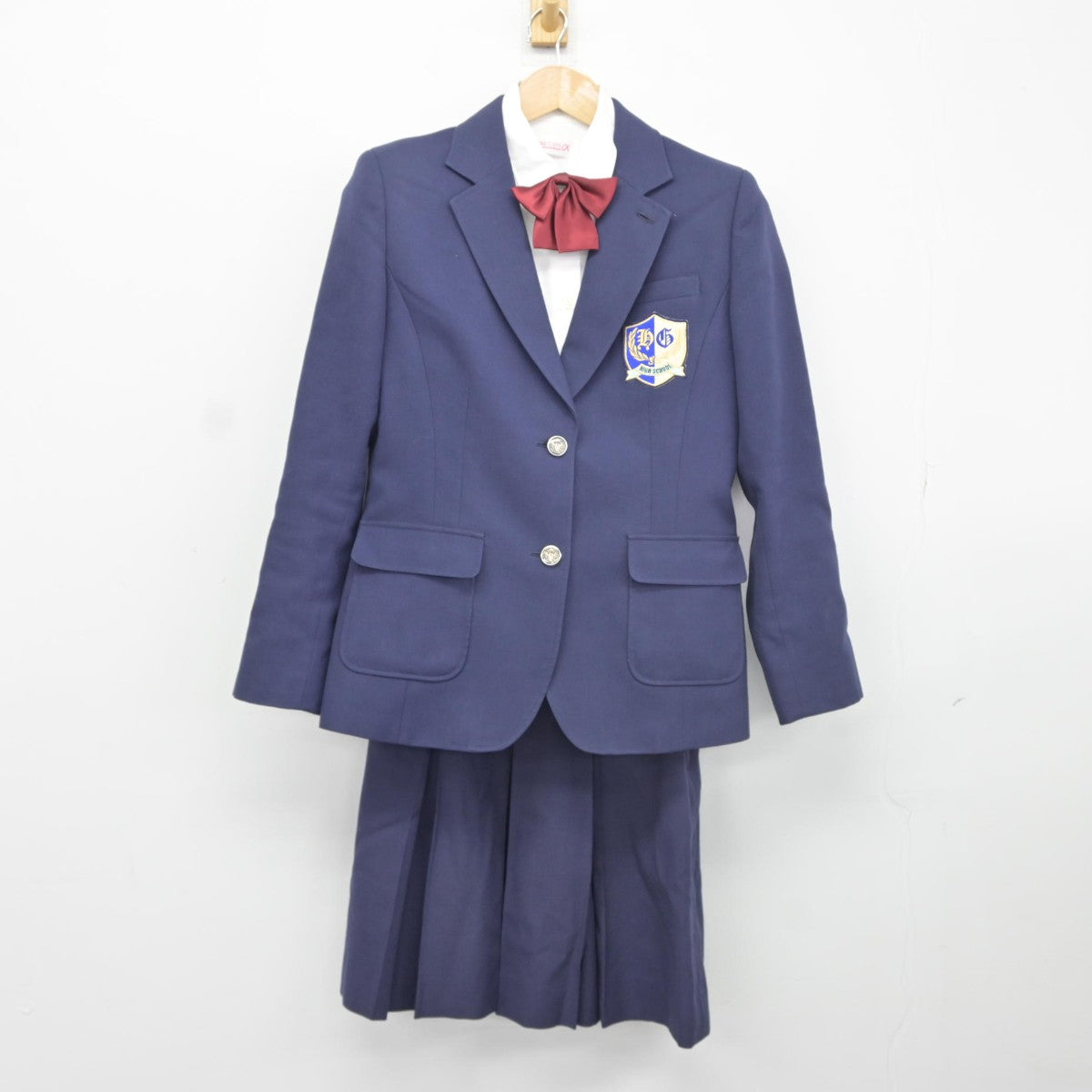 【中古】神奈川県 平塚学園高等学校 女子制服 5点（ブレザー・シャツ・ベスト・スカート）sf037984