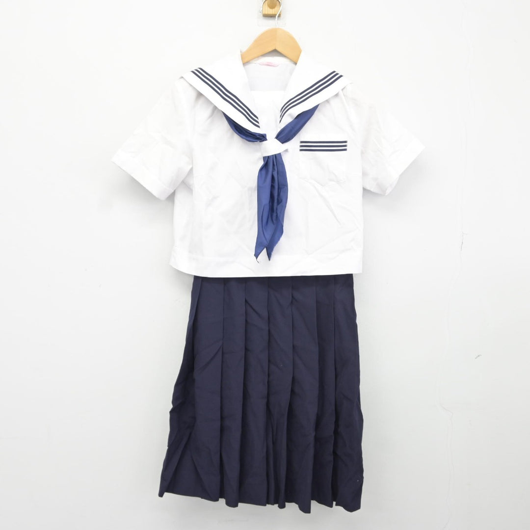 中古】群馬県 塚沢中学校 女子制服 3点（セーラー服・スカート